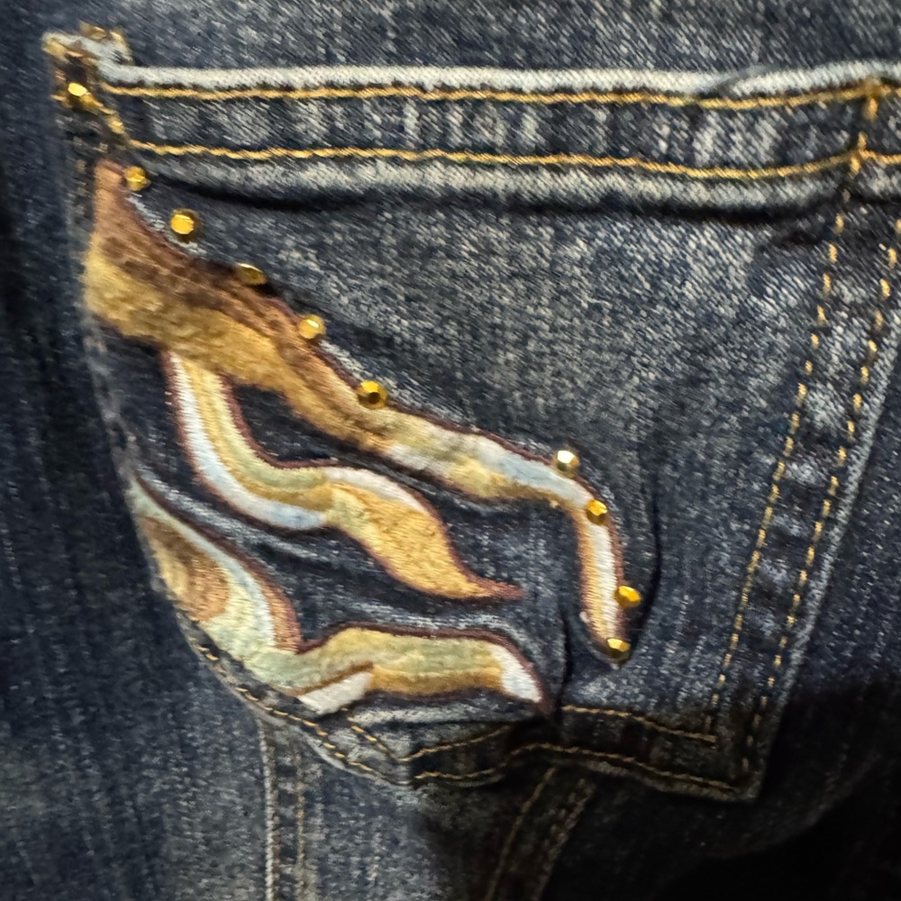 Y2K Baby PHAT denim jacket sz L - Picture 8 of 10